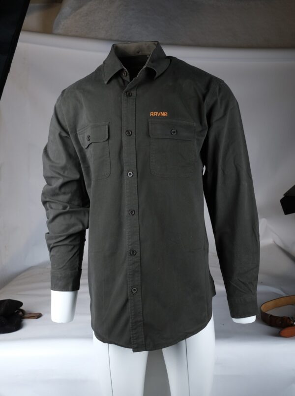 Fauna • Light waxed • Indian cotton canvas shirt • Dark Khaki - Image 6